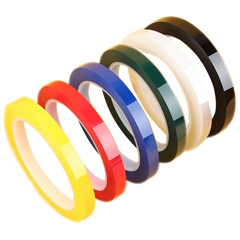 monochef 6 Pack 3mm 1/8 inch Width Graphic Tape Whiteboard Self Adhesive Chart Line Grid Marking Tapes Gridding Pinstripe Electrical Art Artist Tape, 108 feet feet Long Per Roll - Image 3